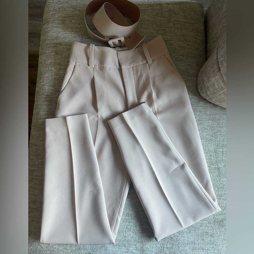 Zara high waisted nude pants
